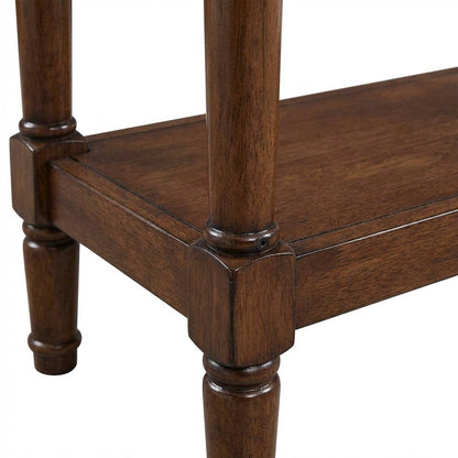 Brown Hall Table, MDF Dark Oak Finish, Slim Entryway Console