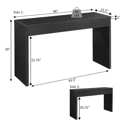Brown Console Table with Storage and Practical Design for Living Room