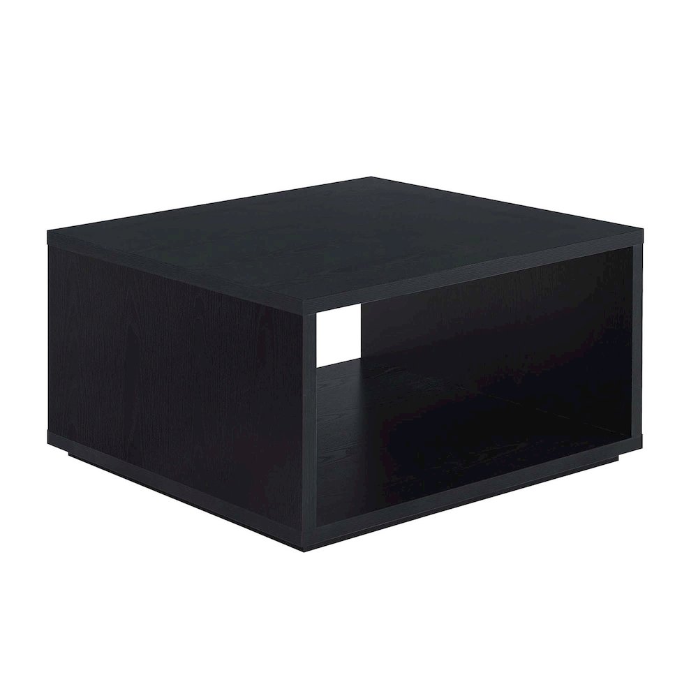 Black Square Coffee Table with Honeycomb Particle Board for Modern Living Rooms