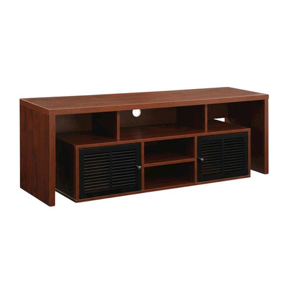 Cherry wood TV stand with melamine veneer and ample storage space