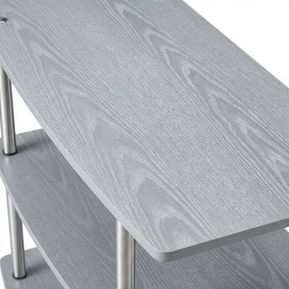 Gray No Tools 3-Tier TV Stand for TVs up to 37 inches, Transitional style