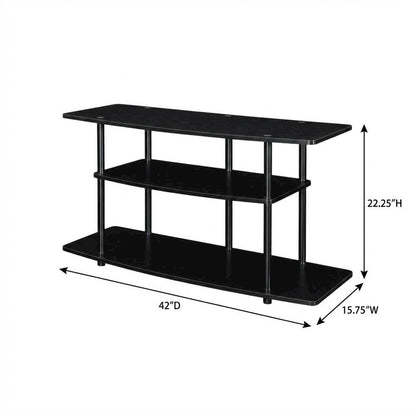 Contemporary black TV stand, TVs up to 46 inches, particle board construction