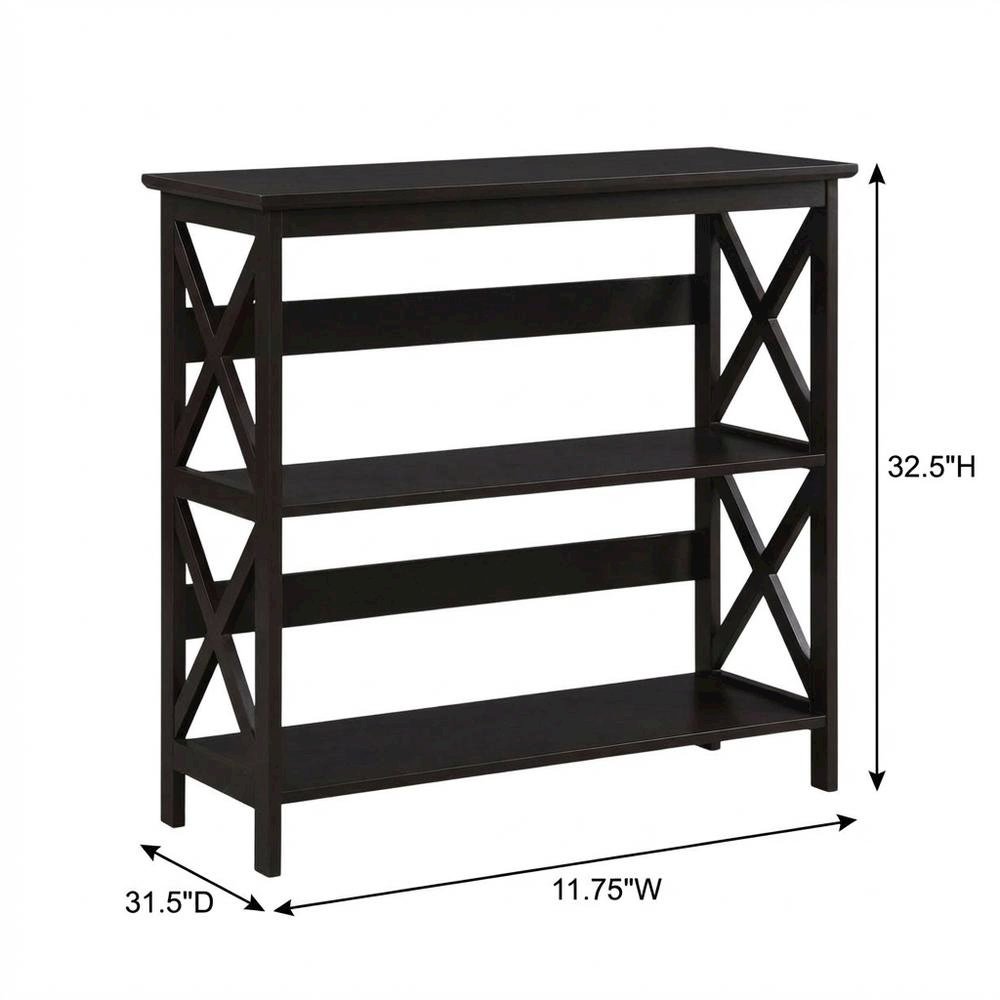 Wooden 3 Tier Bookcase with Sturdy Construction and Versatile Storage
