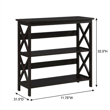 Wooden 3 Tier Bookcase with Sturdy Construction and Versatile Storage