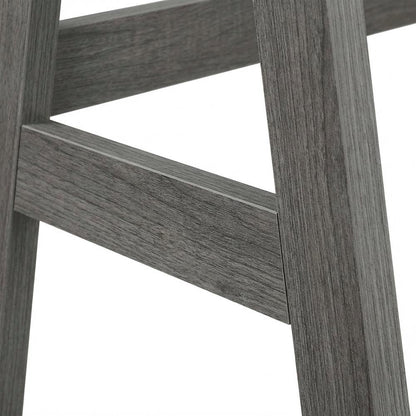 Charcoal Gray Trestle Desk With Charging Station And Melamine Overlay