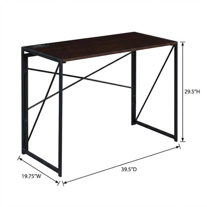 Foldable Office Desk With Built-In Outlets And Usb Ports