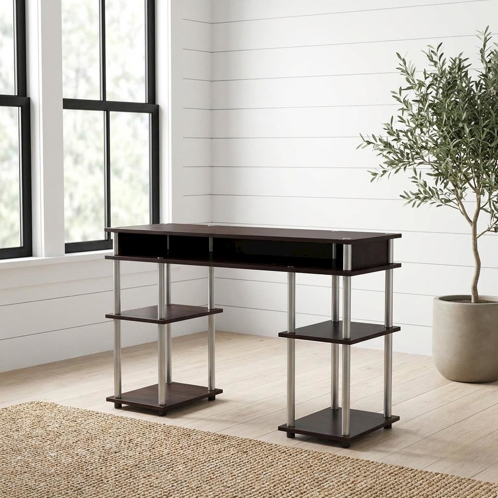 Contemporary Student Desk With Shelves And Modern Design