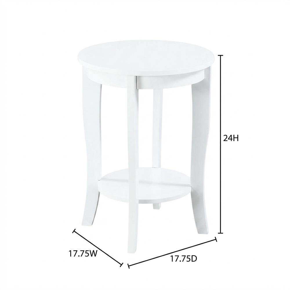 Round End Table with Smooth Surface and Compact Design