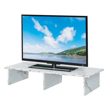 Designs2Go TV/Monitor Riser for TVs up to 46 Inches White Faux Marble