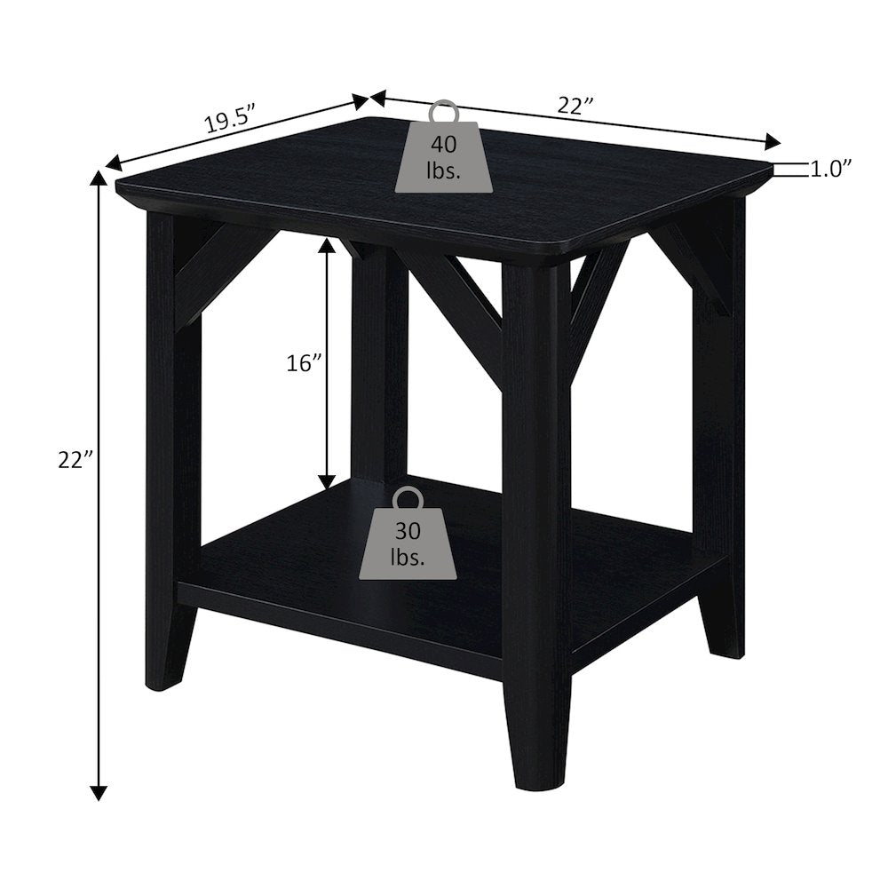 Winston End Table with Shelf