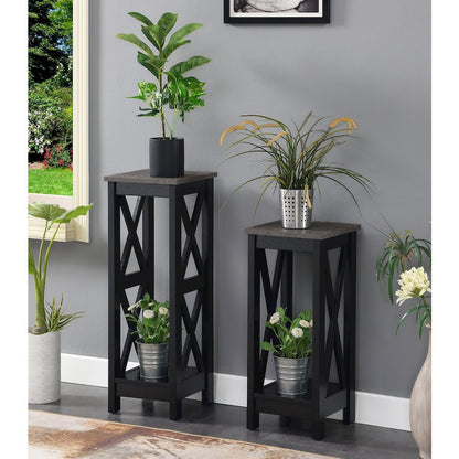 Oxford 2 Tier Plant Stand Cement/Black