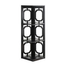 Black 3-Tier Corner Bookcase with Space-Saving Design and Durable Finish