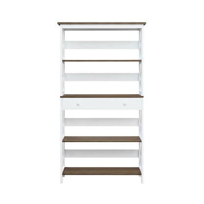 Wooden 5-Tier Bookcase with Drawer for Storage and Display