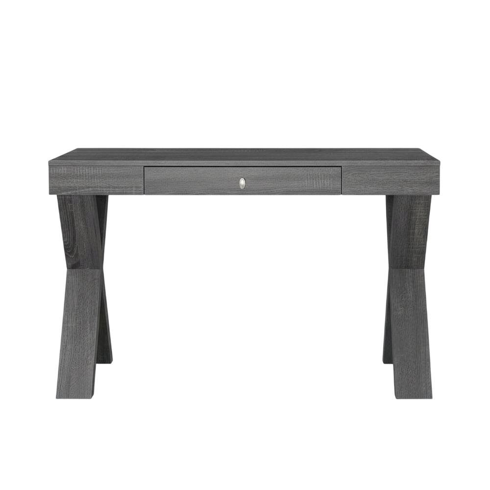 Weathered Gray 1-Drawer Office Desk With Mdf And Particle Board Finish