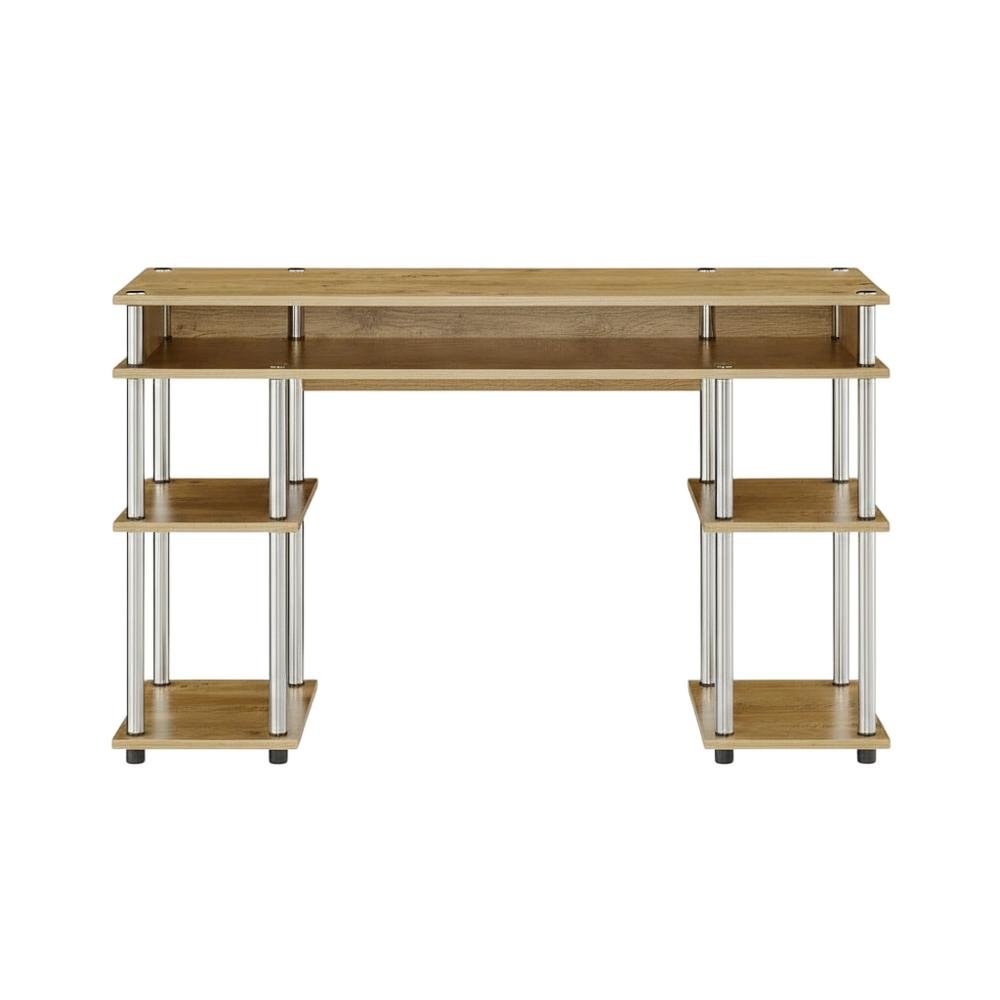 Student Desk With Shelves In Melamine Veneer And Steel Frame For Home Office