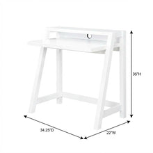 White 2 Tier Desk With Contemporary Design And Durable Particle Board