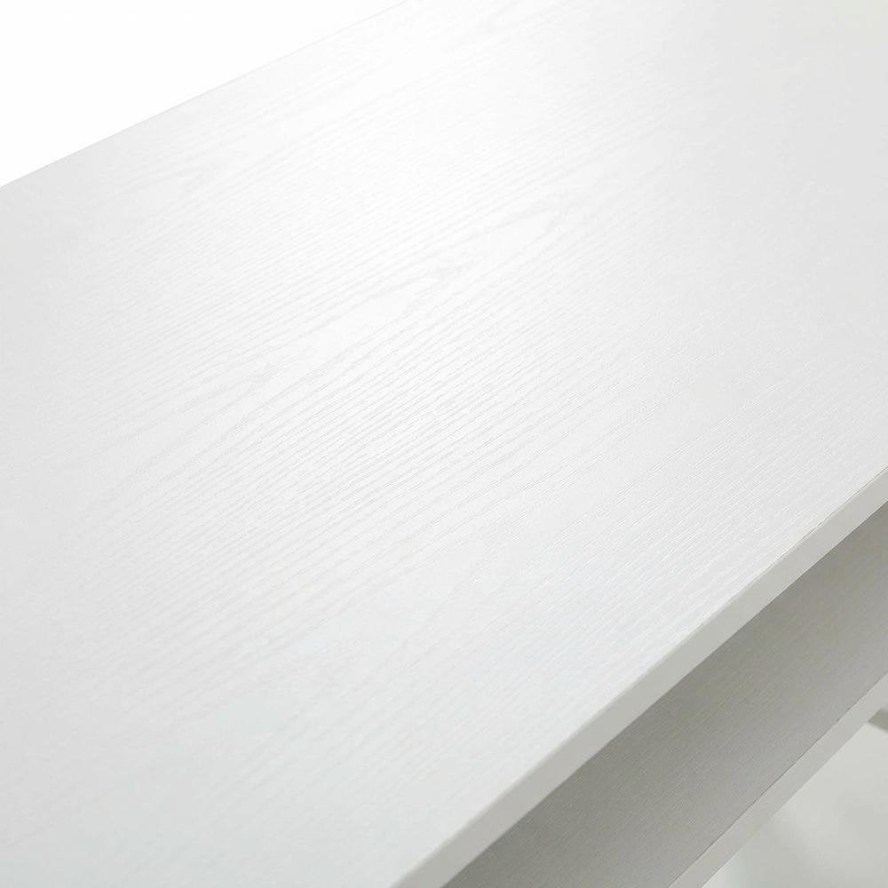 White Contemporary Student Desk With Charging Station And Modern Design