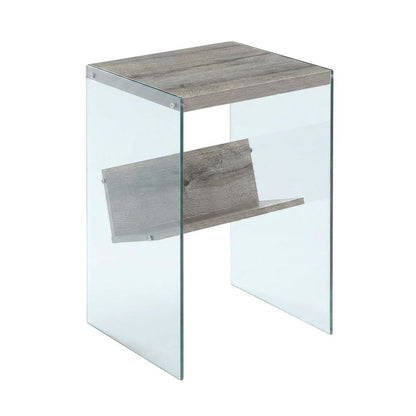 Modern End Table with Wooden Finish and Compact Design