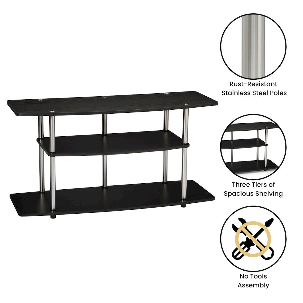 No Tools 3 Tier Wide TV Stand for TVs up to 46 Inches