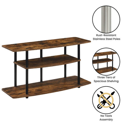 No Tools 3 Tier Wide TV Stand for TVs up to 46 Inches