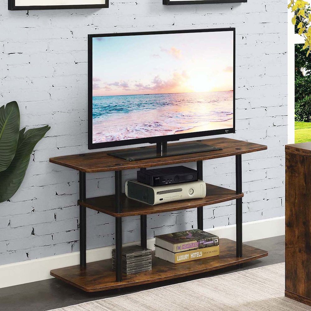 No Tools 3 Tier Wide TV Stand for TVs up to 46 Inches