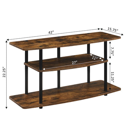 No Tools 3 Tier Wide TV Stand for TVs up to 46 Inches