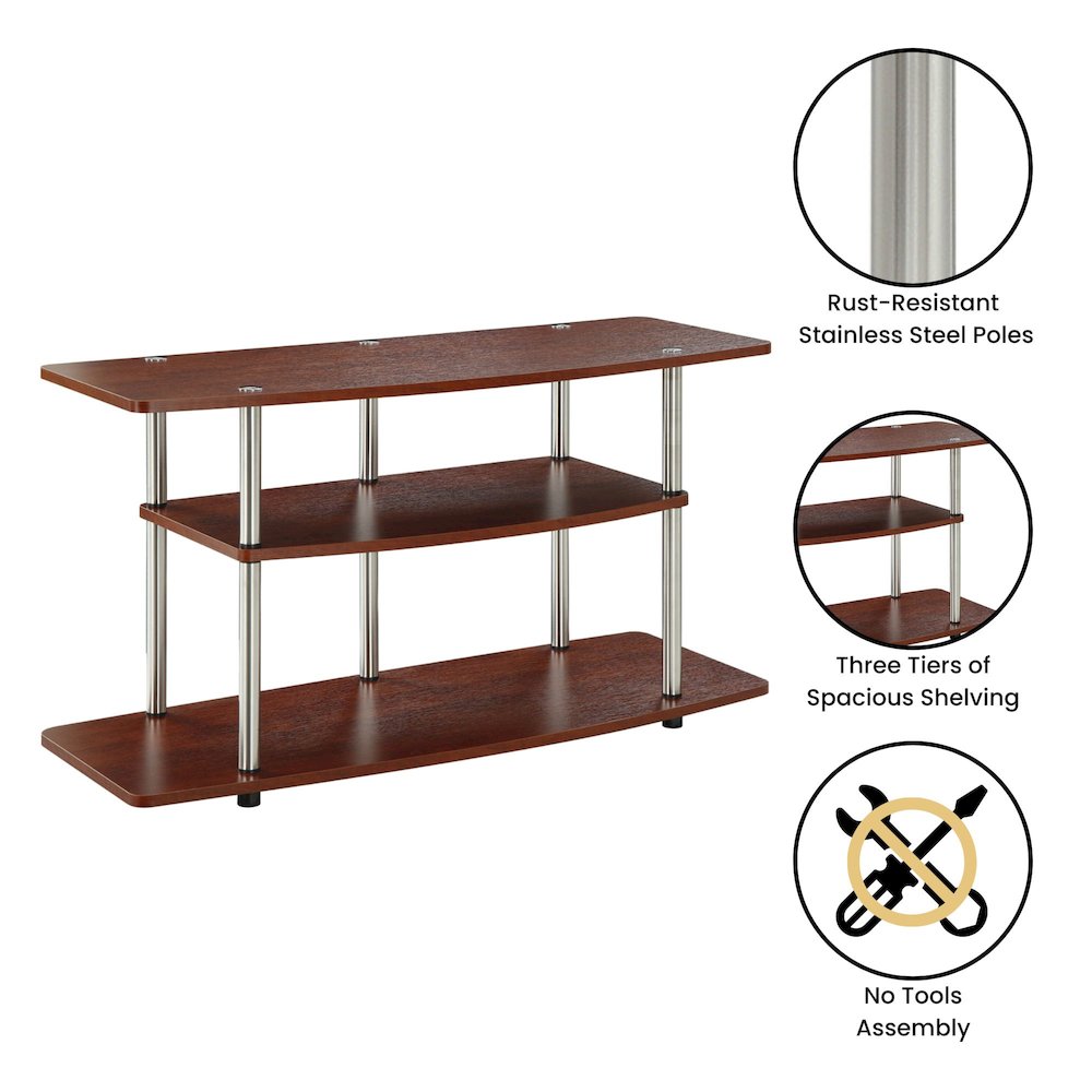 No Tools 3 Tier Wide TV Stand for TVs up to 46 Inches