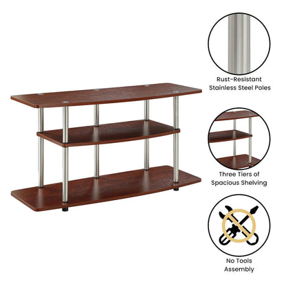 No Tools 3 Tier Wide TV Stand for TVs up to 46 Inches