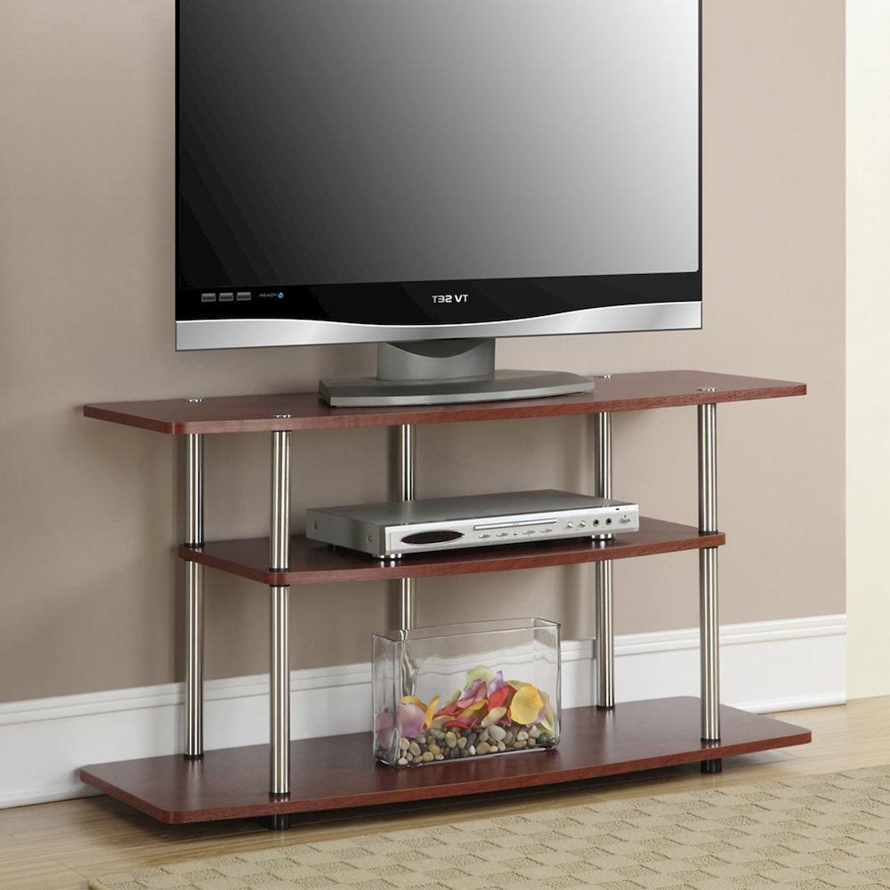No Tools 3 Tier Wide TV Stand for TVs up to 46 Inches