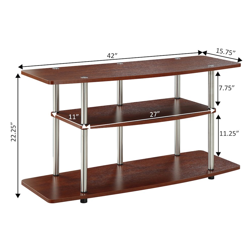No Tools 3 Tier Wide TV Stand for TVs up to 46 Inches