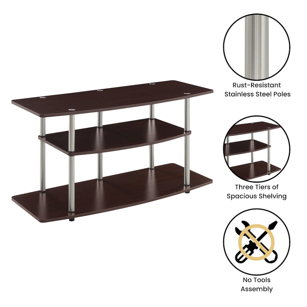 No Tools 3 Tier Wide TV Stand for TVs up to 46 Inches