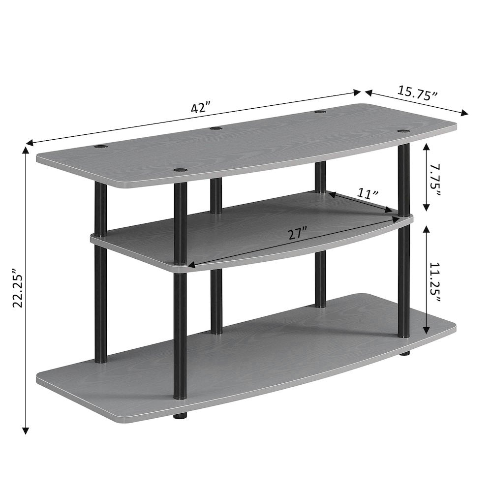 No Tools 3 Tier Wide TV Stand for TVs up to 46 Inches