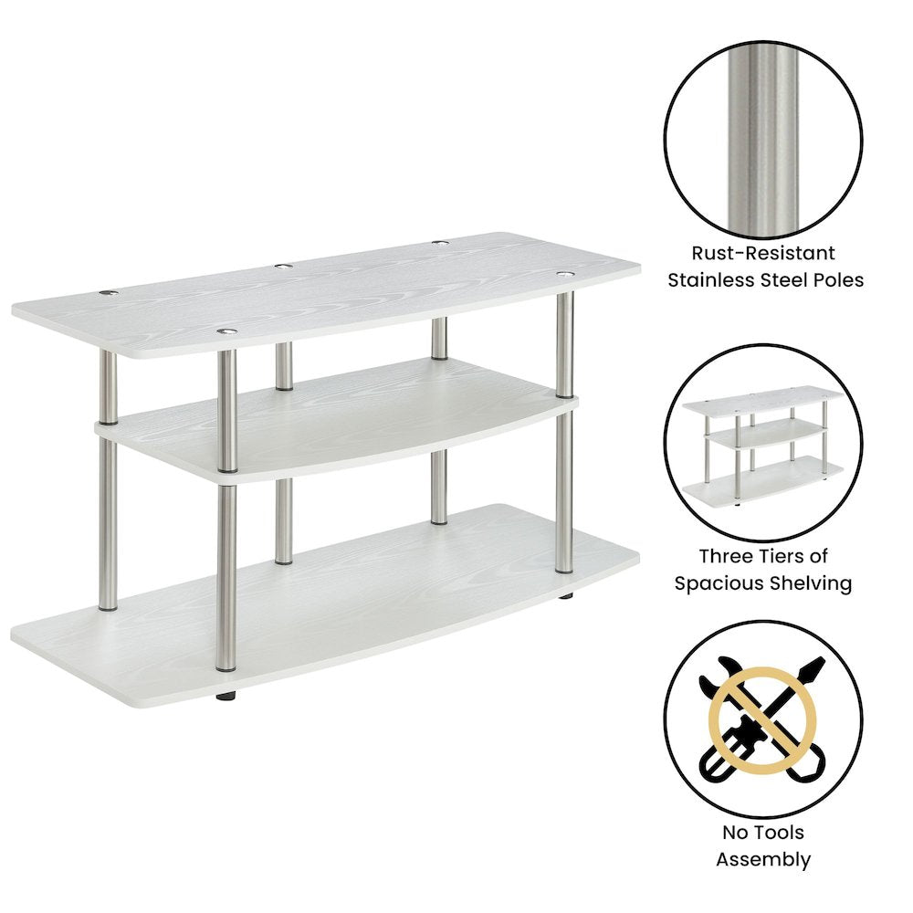 No Tools 3 Tier Wide TV Stand for TVs up to 46 Inches