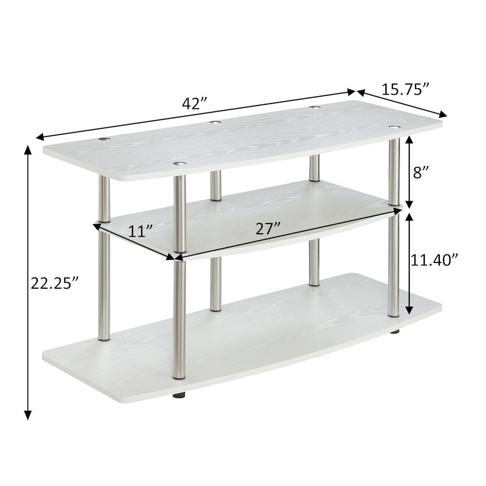 No Tools 3 Tier Wide TV Stand for TVs up to 46 Inches