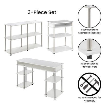 Designs2Go No Tools Desk, Printer Stand, and Console Table Set
