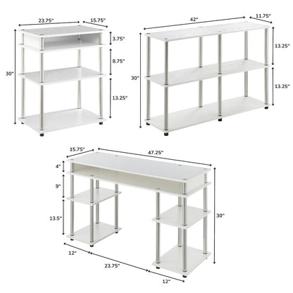Designs2Go No Tools Desk, Printer Stand, and Console Table Set