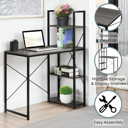 Designs2Go Office Workstation Desk with Shelves