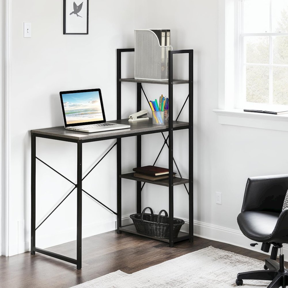 Designs2Go Office Workstation Desk with Shelves