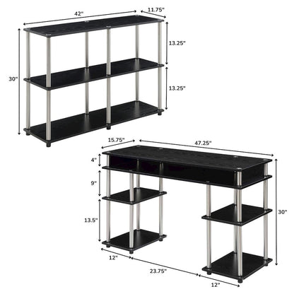 Designs2Go No Tools Desk and Console Table Set