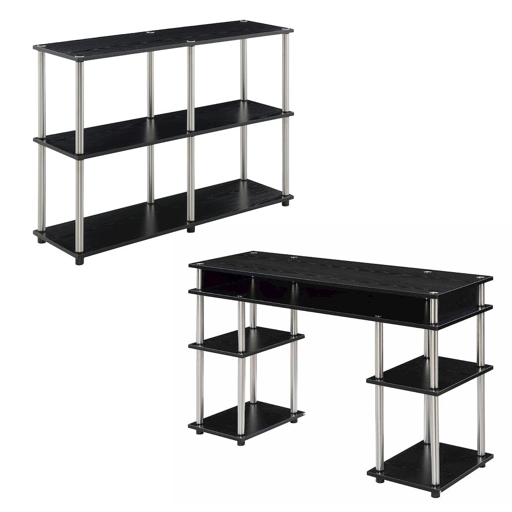 Designs2Go No Tools Desk and Console Table Set