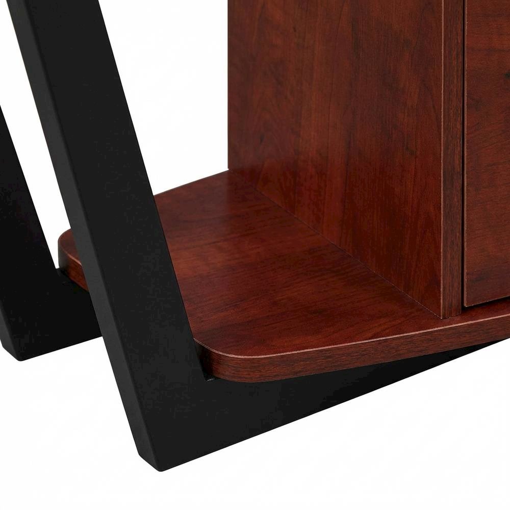Brown Graystone TV Stand, Shelves, TVs up to 65 Inches, Powder-Coated Metal