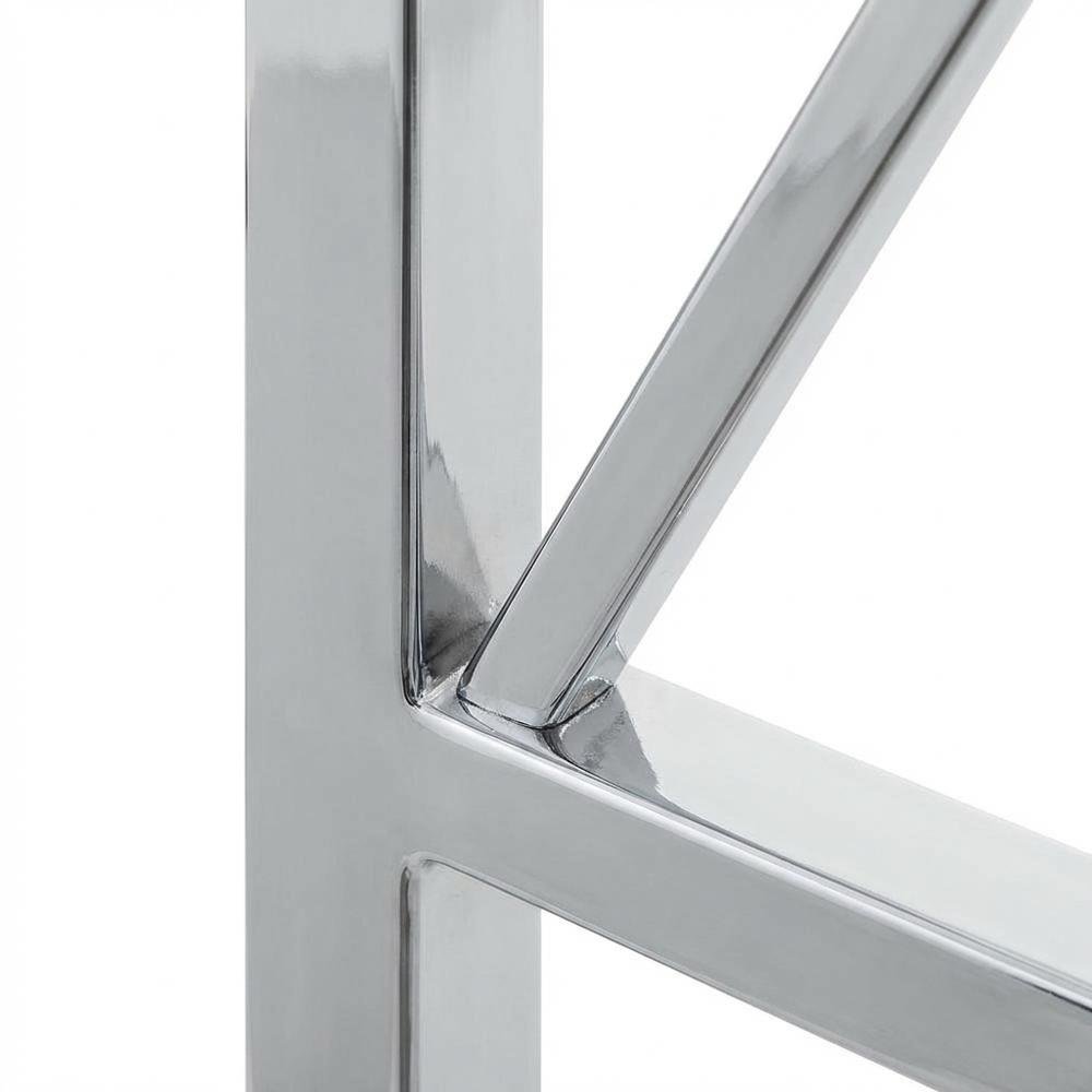 Modern Chrome And Clear Glass 42-Inch Desk With Sleek Design For Office Use