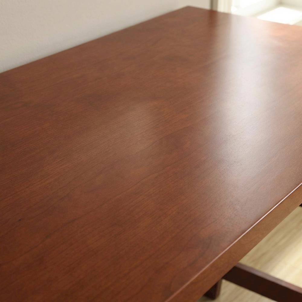 Rustic Wooden Trestle Desk With Shelves And Melamine Overlay For Home Office