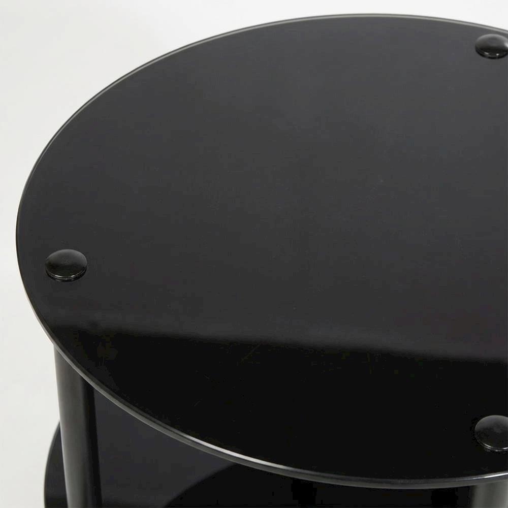 Glass 3-Tier Round Accent Table with Modern Design