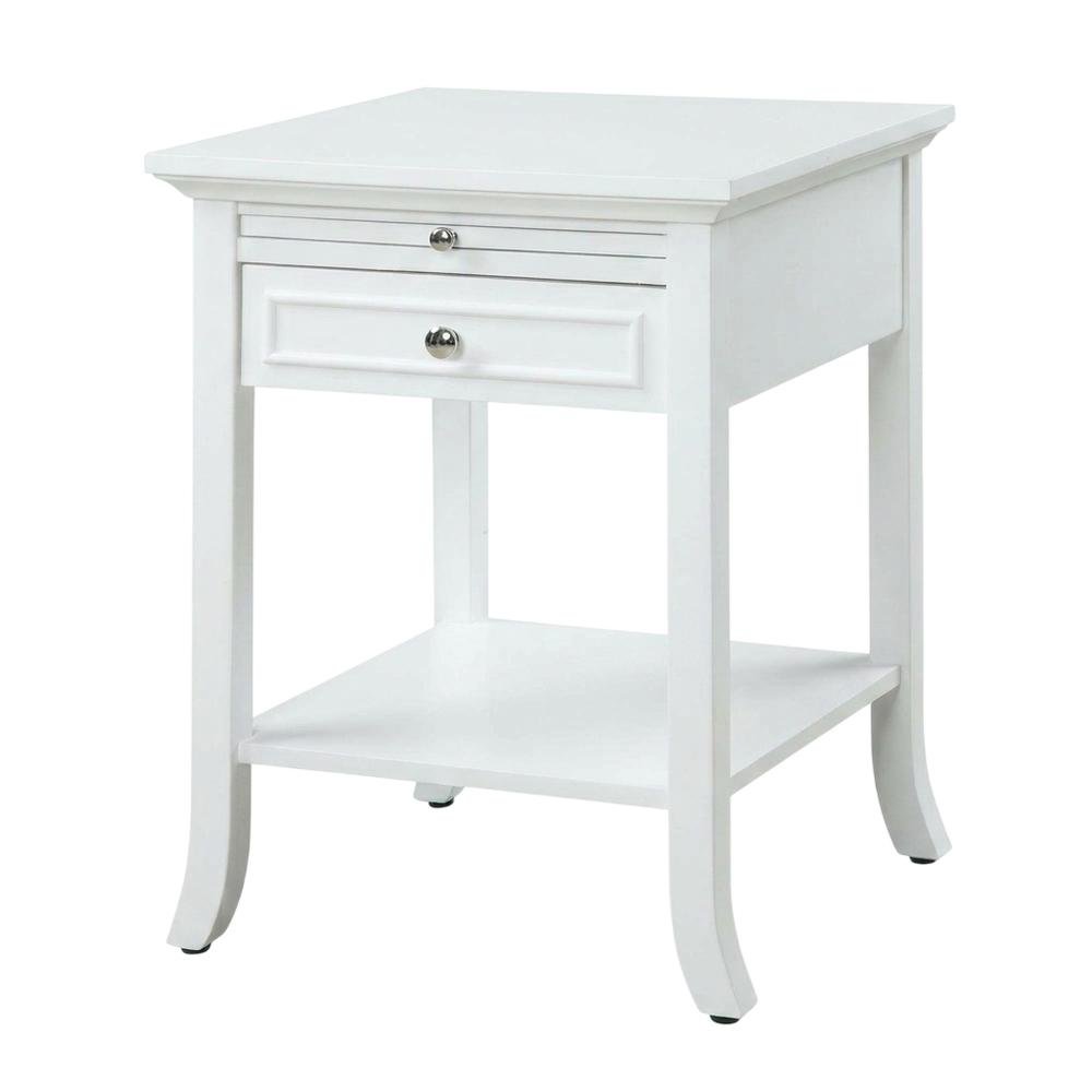 Wooden end table with drawer and slide for living room or bedroom use