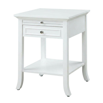 Wooden end table with drawer and slide for living room or bedroom use