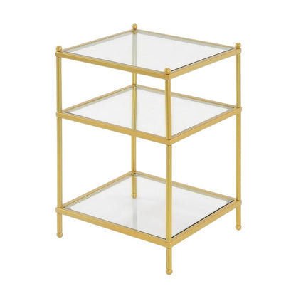 Wood Finish End Table with Smooth Surface and Sturdy Support