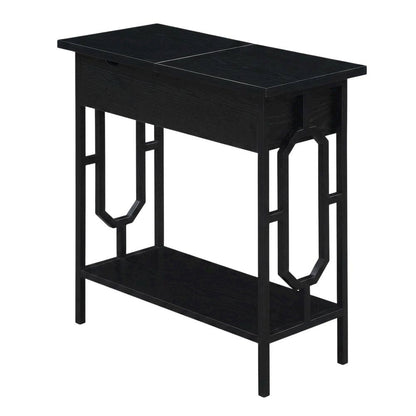 Flip Top End Table with Integrated Charging Station for Modern Living