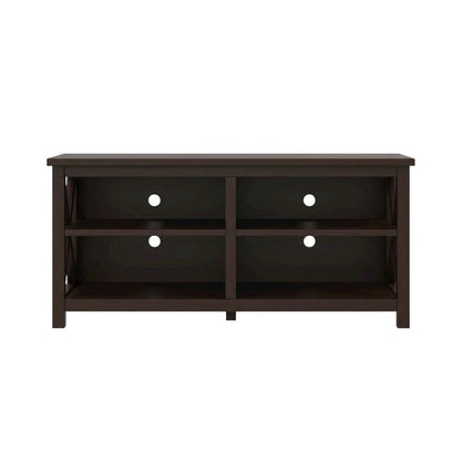 Espresso MDF TV Stand with Veneer Finish and Modern Storage Design