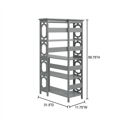 Simple wooden bookcase, 5-tier, crafted, non-lead-based paint for durability